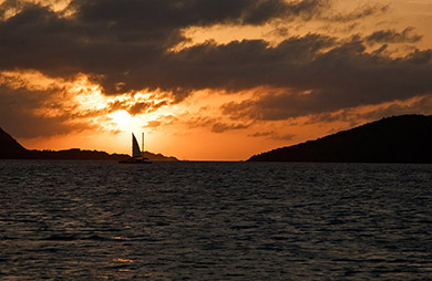 Evening begins... (Sailing the British Virgin Islands)