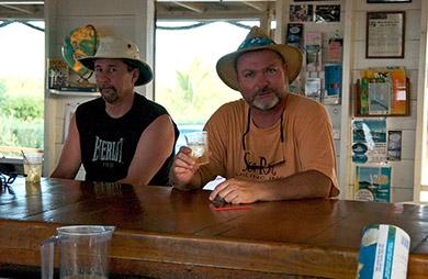 Doug and Captain John enjoying the island life (Sailing the British Virgin Islands)