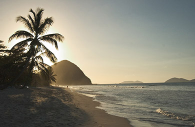 Long Beach, Tortola at sunset (Sailing the British Virgin Islands)