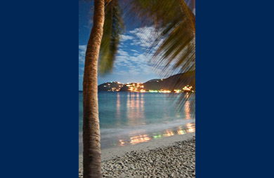 Long Beach under a full moon (Sailing the British Virgin Islands)