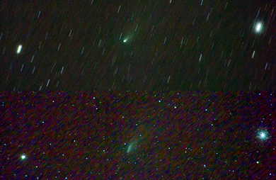 Comet 73P/Schwassmann-Wachmann swings by M13 on May 3rd, 2006 (moving fast!) (Sky & Space Gallery)