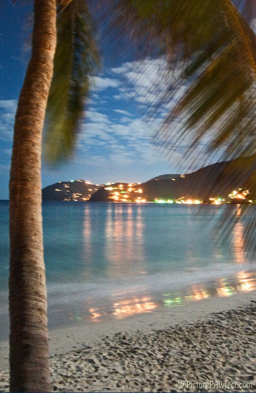 Long Beach under a full moon (Sailing the British Virgin Islands)